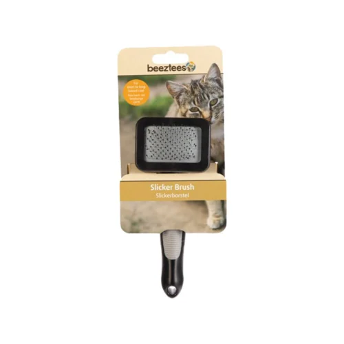 Beeztees Slickerbürtse - Katze - Schwarz/Grau -Myd Pet Geschaft beeztees slickerborstel kat zwart grijs 176101 1000 none